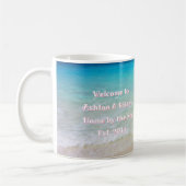 Mug Flamants roses Accueil by the Sea Custom Coffee Mu (Gauche)