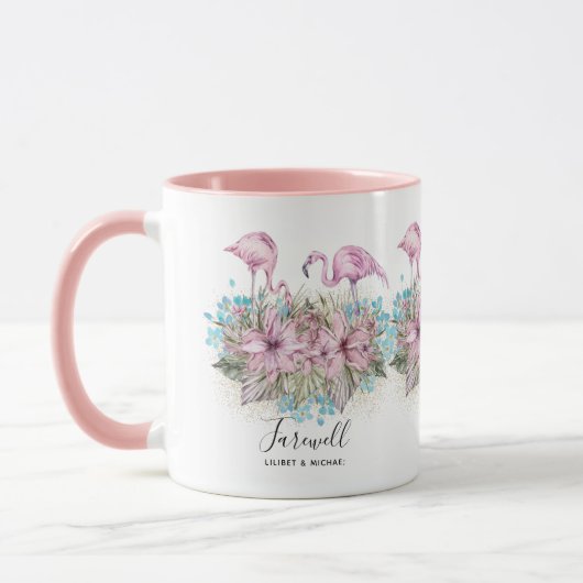 Mug Flamants roses Adieu Adieu Bon Voyage Amis cadeaux (Gauche)