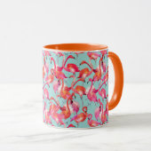 Mug Flamants roses d'aquarelle recueillis (Devant droit)