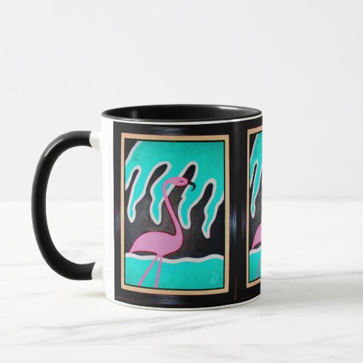 Mug Flamants roses d'art déco (Gauche)