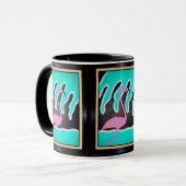 Mug Flamants roses d'art déco (Devant gauche)