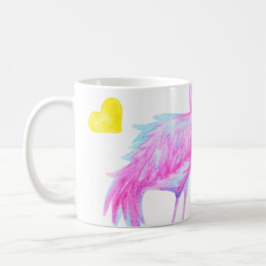 Mug Flamants roses gracieux : aquarelle romance (Gauche)