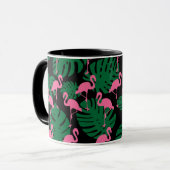 Mug Flamants roses Motifs de jungle (Devant gauche)