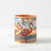 Mug Flamants roses Océan Plage Coucher de soleil (Centre)