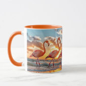 Mug Flamants roses Océan Plage Coucher de soleil (Gauche)