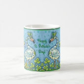 MUG FLAMANTS ROSES POLKA DOT VERT, FUNNY ST. JOUR DE P (Centre)