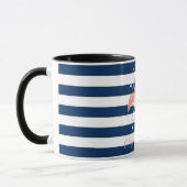Mug Flamants roses Roses En Amour, Bleu Marine (Gauche)