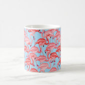 Mug Flamants roses roses lumineux sur le bleu (Centre)