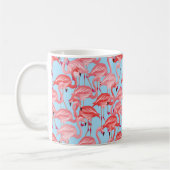 Mug Flamants roses roses lumineux sur le bleu (Gauche)