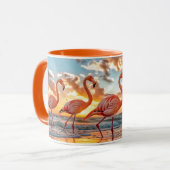 Mug Flamants roses roses Ocean Beach Sunset (Devant gauche)