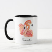 Mug Flamants roses roses Oiseaux tropicaux avec votre (Gauche)