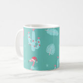 Mug Flamants roses Santa Hat présente des flocons de n (Devant gauche)