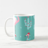Mug Flamants roses Santa Hat présente des flocons de n (Gauche)