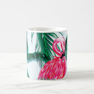 Mug Flamants roses Sous Les Palmiers Dans La Jungle De