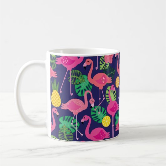 Mug Flamants vintages, éléments d'été motif (Gauche)