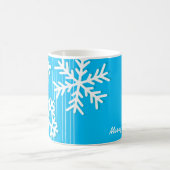 Mug Flambeaux blancs de Noël bleu et blanc (Centre)
