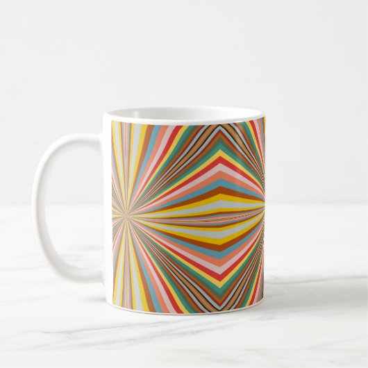 Mug Flambée Colorée De Rayures Rétro (Gauche)