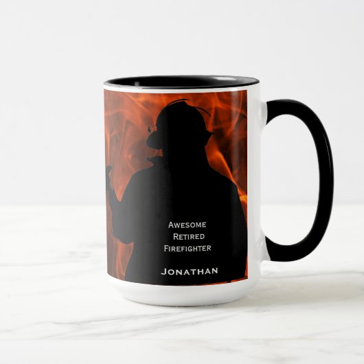 Mug Flames personnalisées Pompier retraite (Droite)