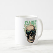 Mug Flaming Gamer Skull – Retro Gaming Power (Devant droit)