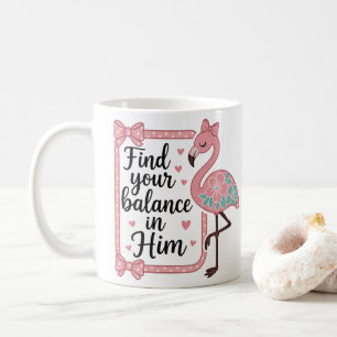 Mug Flamingo de la foi religieuse chrétienne verset de