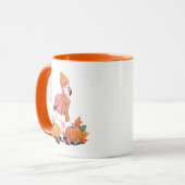 Mug Flamingo Mignon Chapeau Écharpe Citrouilles d'Auto (Devant gauche)
