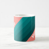 Mug Flamingo Rayures Aqua avec Nom (Centre)