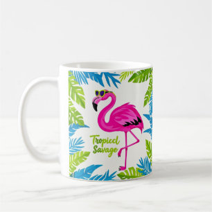 Mug Flamingo rose Position tropicale sur une jambe