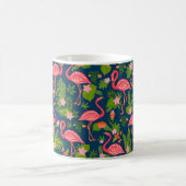 Mug Flamingo rose sur un dos rayé turquoise (Centre)