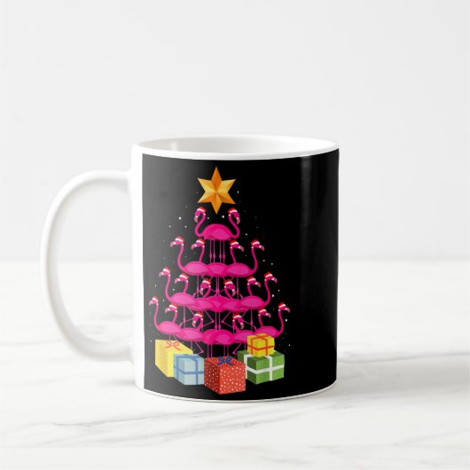 Mug Flamingo Tree Funny Ugly Christmas  (Gauche)
