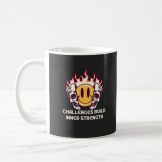 Mug Flamme visage souriant avec crânes - Motivational