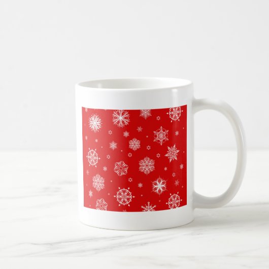 Mug Flammes blanches sur arrière - plan rouge (Droite)