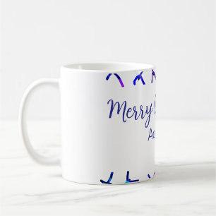 Mug Flammes de neige brillantes métalliques bleues mot