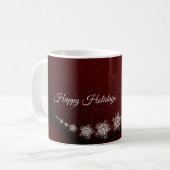 Mug Flammes de neige Cristal de Noël Rouge Rustique (Devant gauche)