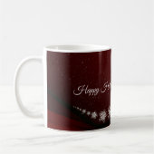 Mug Flammes de neige Cristal de Noël Rouge Rustique (Gauche)