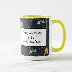 Mug Flammes de neige de nuit d'hiver atterrissant sur