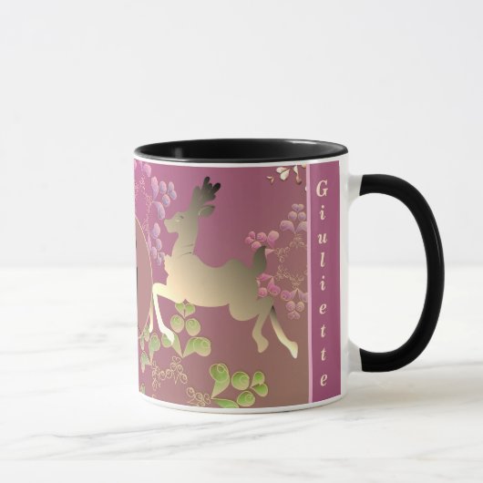 Mug Flammes de neige de rennes pourpre Gradient Musiqu (Droite)
