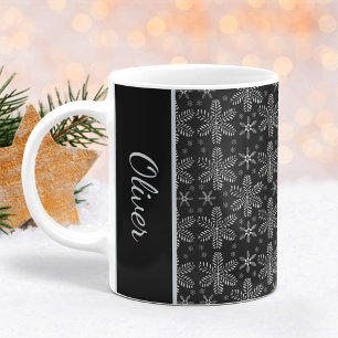Mug Flammes de neige en noir et argent Musique de Noël