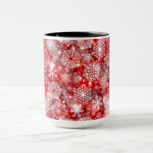 Mug Flammes de neige sur rouge (Centre)