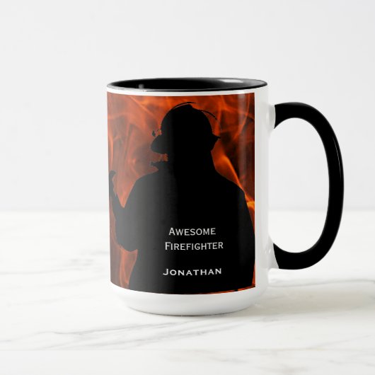 Mug Flammes de pompier personnalisées (Droite)