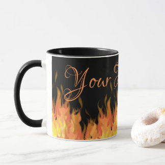 Mug Flammes personnalisées noir et orange