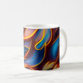 Mug Flammes rouges bleues Abstraites (Devant droit)