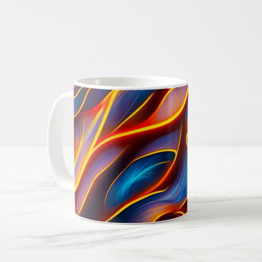 Mug Flammes rouges bleues Abstraites (Devant gauche)
