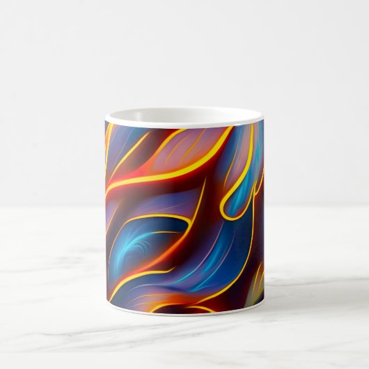 Mug Flammes rouges bleues Abstraites (Centre)