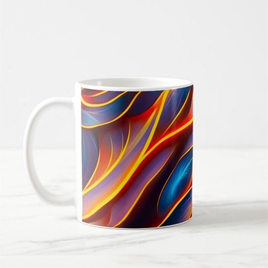 Mug Flammes rouges bleues Abstraites (Gauche)