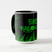 Mug Flammes vertes dans le ciel étoilé (Devant gauche)