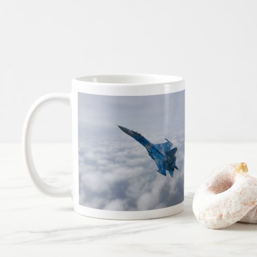 Mug Flanker SU-27 Au-Dessus Des Nuages (Avec donut)