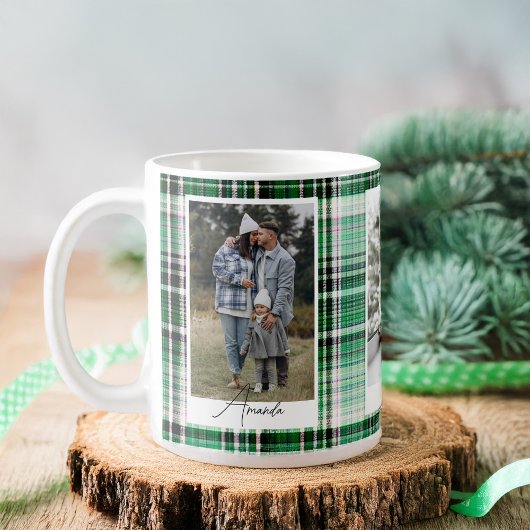 Mug Flannelle de famille Cosy Dark Green & Mint Plaid 