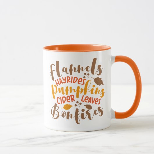 Mug Flannels Hay Rides Citrouille cidre Feuilles Bonfi (Droite)
