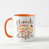 Mug Flannels Hay Rides Citrouille cidre Feuilles Bonfi (Gauche)