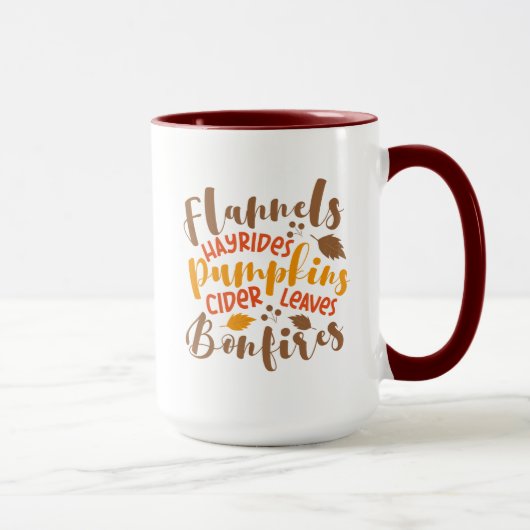 Mug Flannels Hay Rides Citrouille cidre Feuilles Bonfi (Droite)